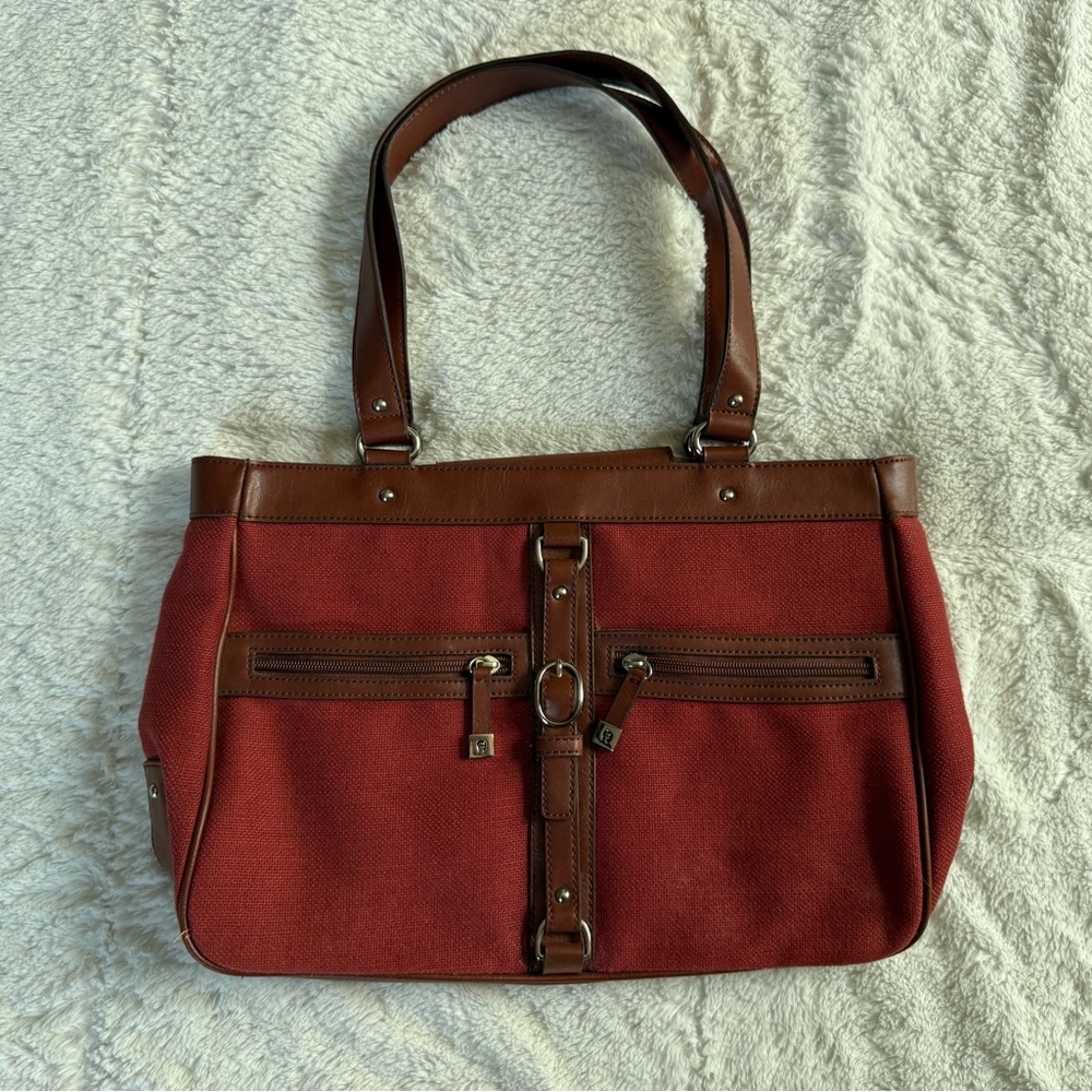 Etienne Aigner Red and Brown Shoulder Bag